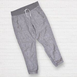 ATHLETA Cabo Light Gray Linen Joggers Pants 6P 6 Petite